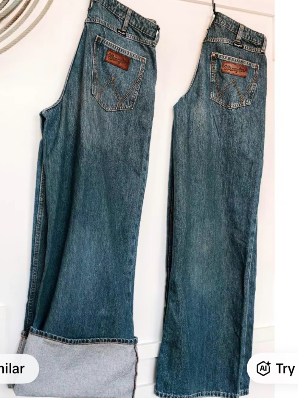 Wrangler Punchy Wide Leg Women’s - Picture 2 of 3